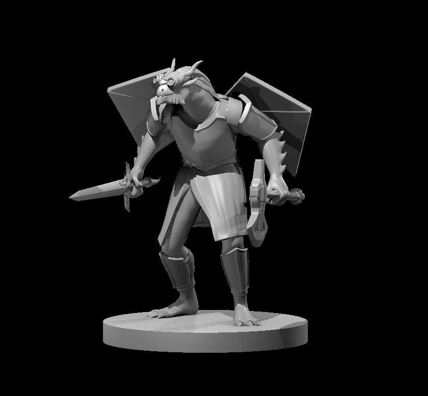 Dragonborn Fighter Minis - DND - Pathfinder - Dungeons & Dragons - RPG - Tabletop - mz4250- Miniature-28mm-1"Scale