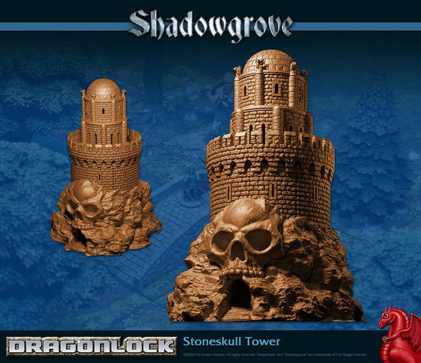 Stoneskull Tower - Huge Tower - Shadowgrove - DragonLock - DND - Pathfinder - RPG - Dungeon & Dragons - 28 mm / 1" - Fat Dragon Games