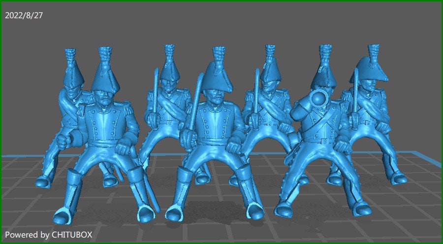 Dutch Carabinier rgt - 7 minis - Great for Table Top War Games And Dioramas - Historical Wargaming - Resin 28mm Miniatures