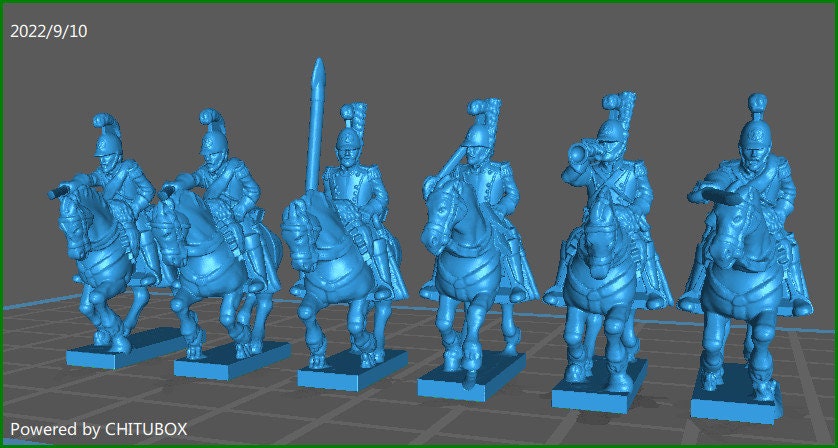 Belgian Carabiniers 1814-15 - 6 minis - Small 15mm Epic size - War Games And Dioramas - Historical Wargaming - Resin