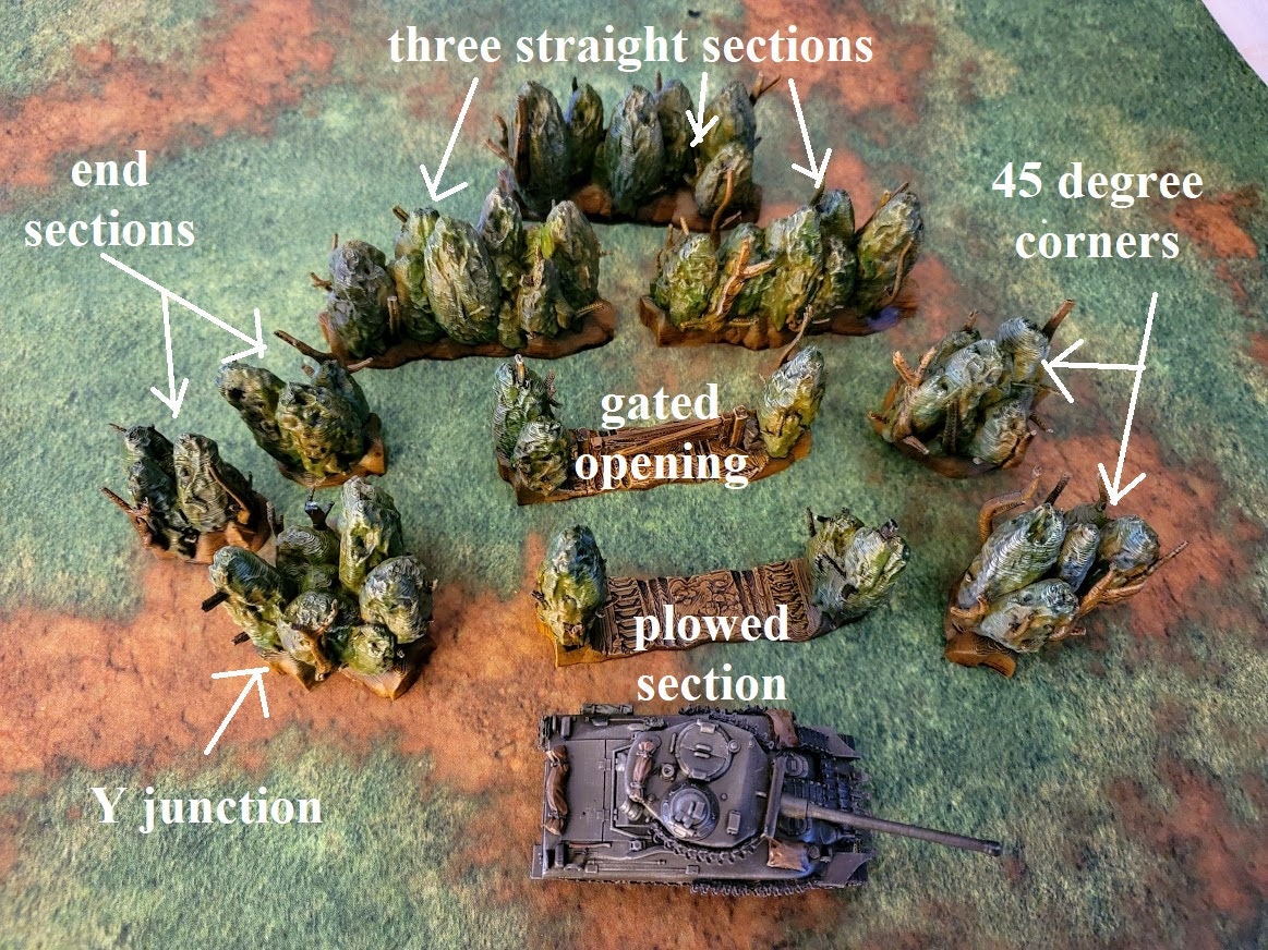 Interlocking Hedgerow Bocage System - War Games And Dioramas - Historical Wargaming - Resin 28 mm