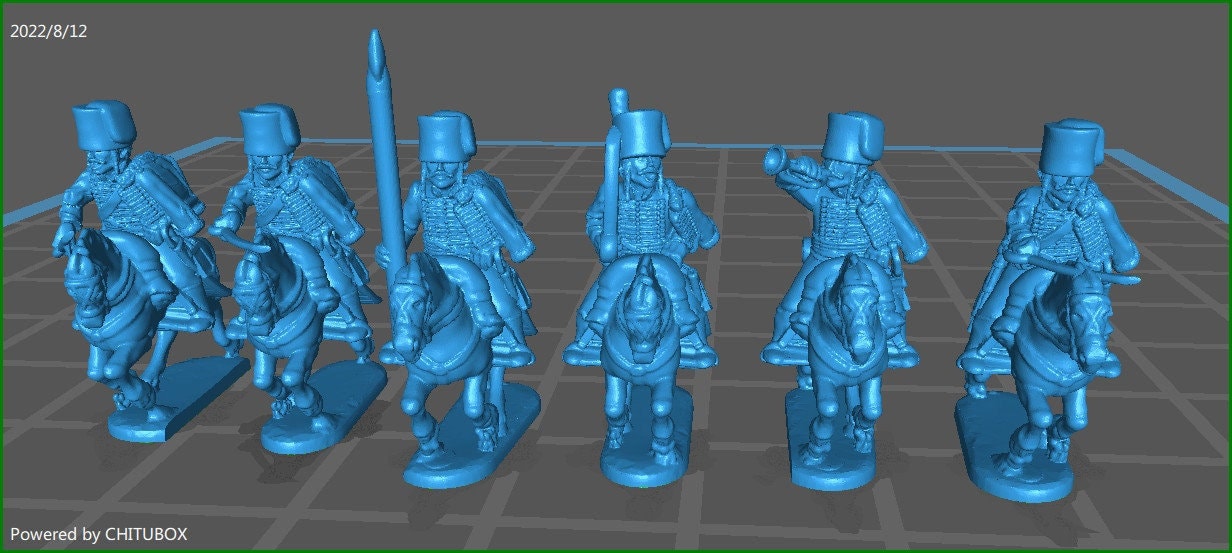 7 years war austrian hussar rgt - 6 minis - 15mm epic size - war games and dioramas - historical wargaming - resin