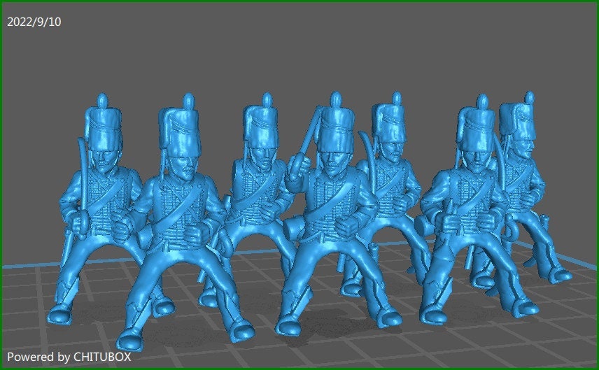 British hussars rgt 1807-12 - 7 minis - great for table top war games and dioramas - historical wargaming - resin 28mm miniatures