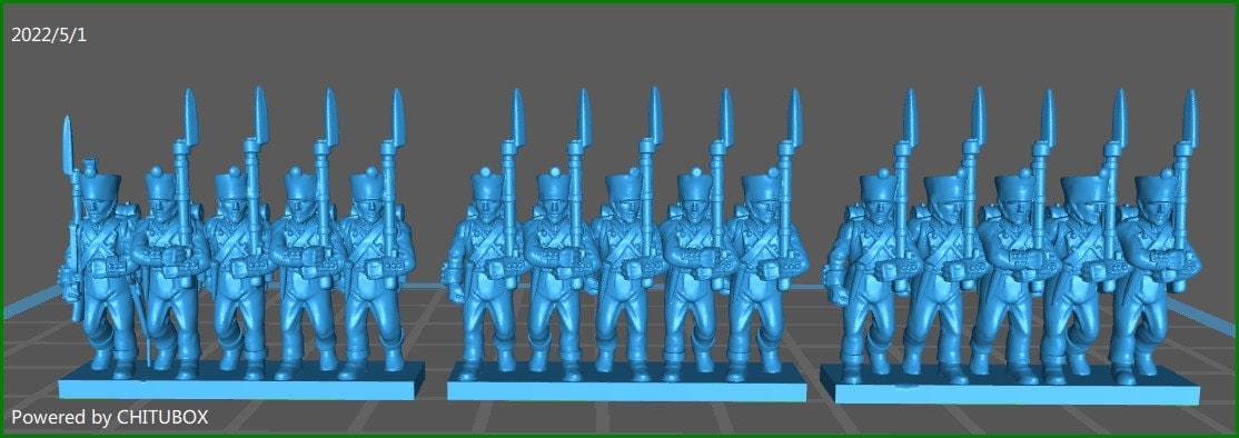 French /allied line infantry 1812 in campaign uniform - 15mm epic size - war games and dioramas - historical wargaming - resin