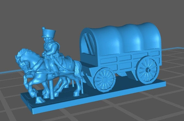 French supply wagon - war games and dioramas - historical wargaming - resin 6 mm