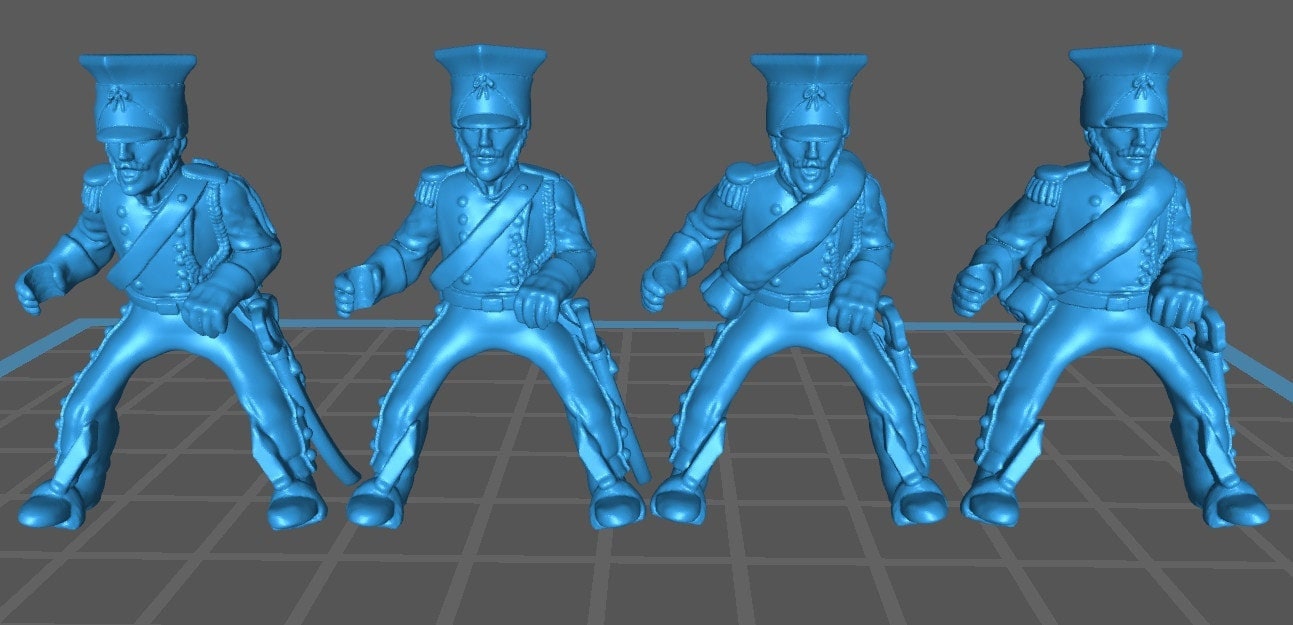 French guard lancers in camaign uniform - 6 minis - war games and dioramas - historical wargaming -resin 28mm