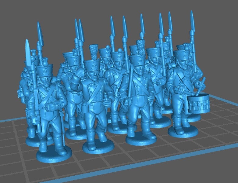 French line 1812-15 high uniform - 14 minis - war games and dioramas - historical wargaming -resin 28mm