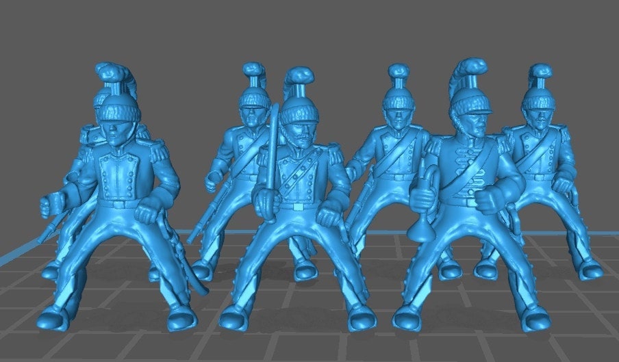 French lancers 1810-1815 - 7 minis - war games and dioramas - historical wargaming -resin 28mm
