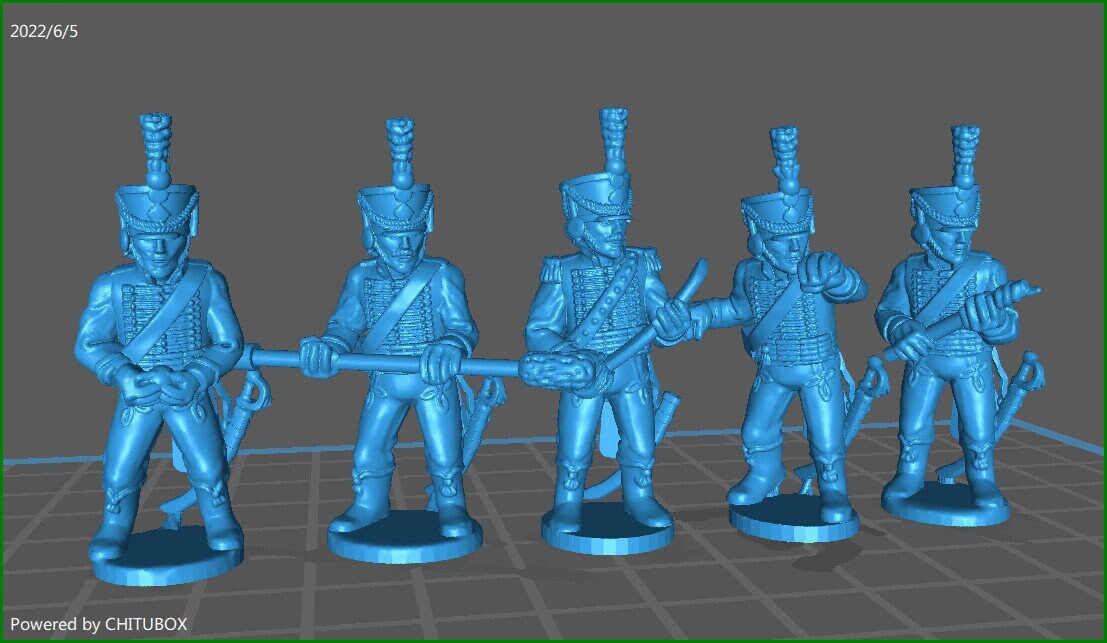 French horse artillery 1805-11 - 5 minis - war games and dioramas - historical wargaming -resin 28mm