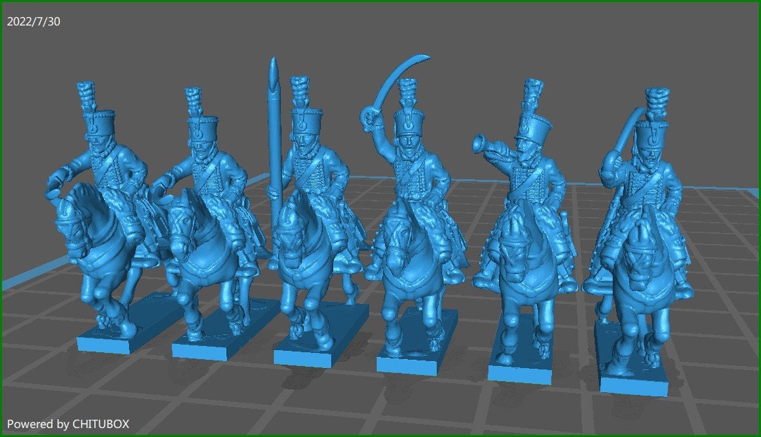 Austrian hussars - 6 minis - 15mm epic size - war games and dioramas - historical wargaming - resin