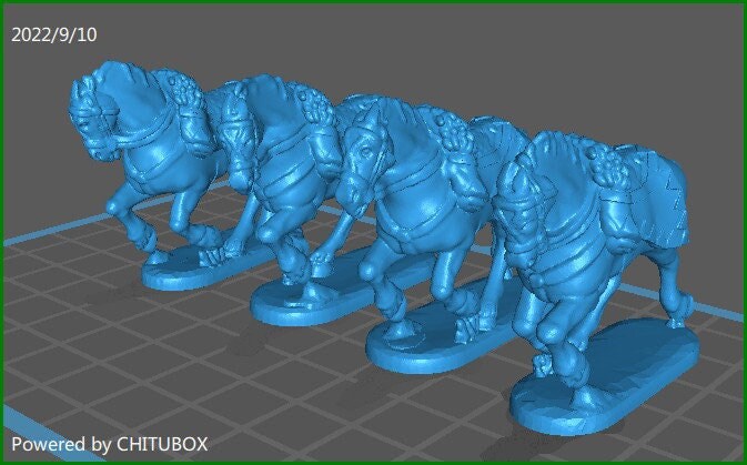 British lc uk4 horses (charging) - 4 minis - great for table top war games - historical wargaming - resin 28mm miniatures