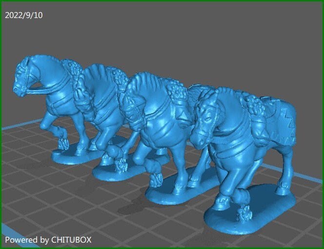 British lc uk3 horses (walking) - 4 minis - great for table top war games and dioramas - historical wargaming - resin 28mm miniatures