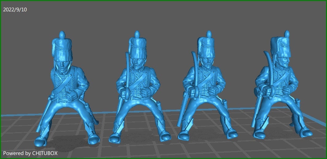 British hussars rgt 1807-12 - 7 minis - great for table top war games and dioramas - historical wargaming - resin 28mm miniatures