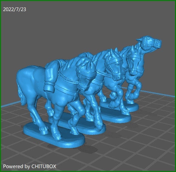 British hc uk1 horses (walking) - 4 minis - great for table top war games and dioramas - historical wargaming - resin 28mm miniatures