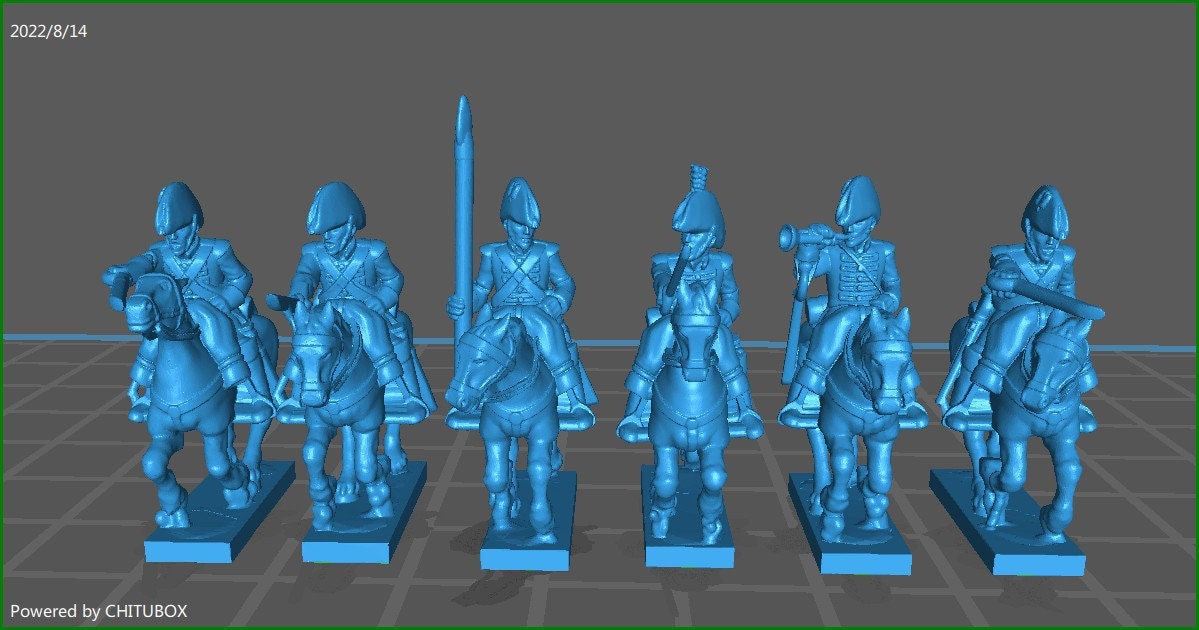 British heavy dragoons 1807-11 - 6 minis - 15mm epic size - war games and dioramas - historical wargaming - resin