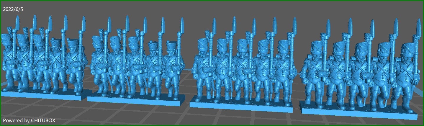 French grenadiers w bearskin - 15mm epic size - war games and dioramas - historical wargaming - resin