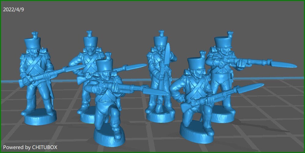 French light inf voltigeurs skirmishing campaign uniform - 15mm epic size - war games and dioramas - historical wargaming - resin