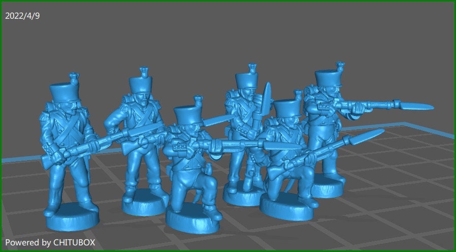 French voltigeurs skirmishing 1812-15 - 15mm epic size - war games and dioramas - historical wargaming - resin