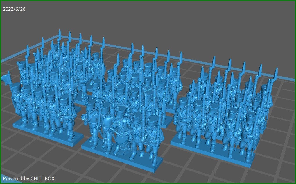 French /allied line infantry 1808 in campaign uniform - 15mm epic size - war games and dioramas - historical wargaming - resin