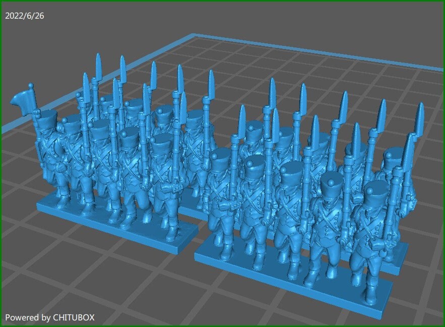 French /allied line infantry 1808 in campaign uniform - 15mm epic size - war games and dioramas - historical wargaming - resin