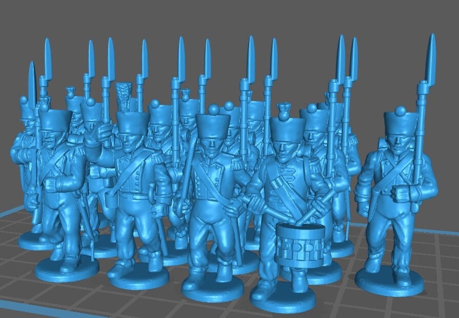 French light btg 1812-15 campaign uniform, baggy trousers - 15 minis - historical wargaming -resin 28mm