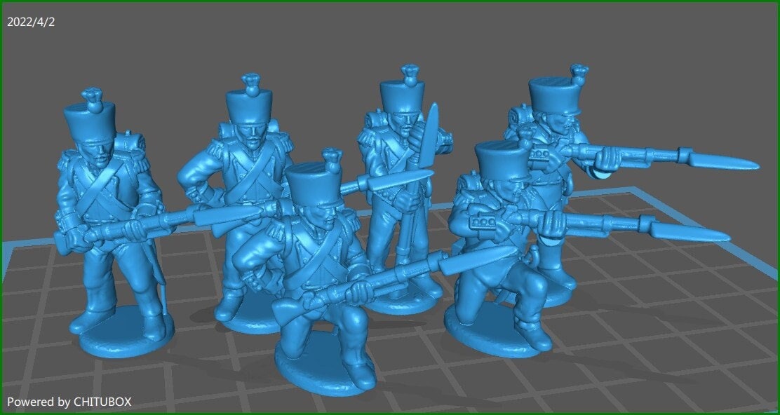 French voltigeurs skirmishing campaign uniform - 6 minis - war games and dioramas - historical wargaming -resin 28mm