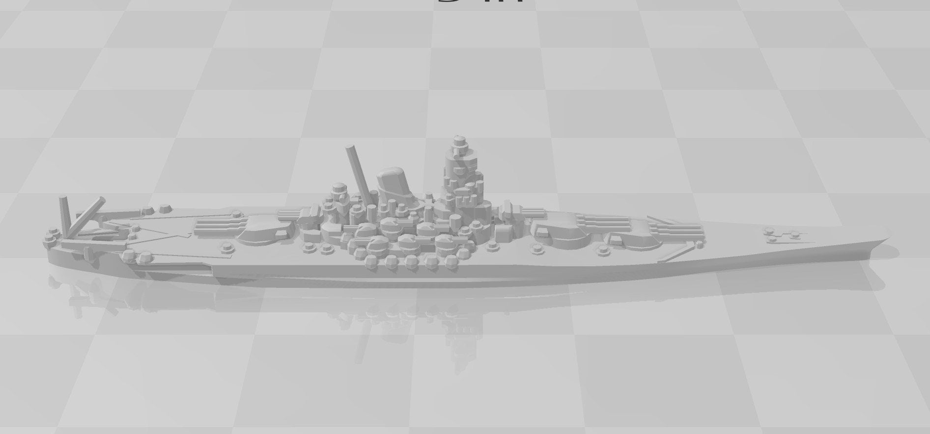Battleship - IJN Yamato - with proposed 6-in tertiary guns - Wargaming - Axis and Allies - Naval Miniature - Warships
