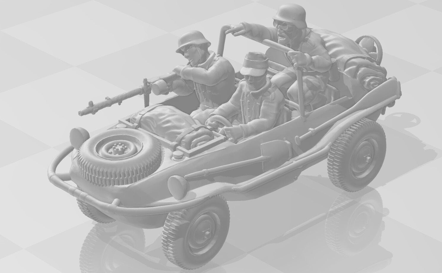 Schwimmwagen - German Army - Great for Table Top War Games And Dioramas - Resin 28mm Miniatures - Eskice Miniature