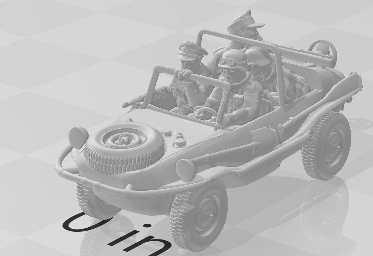 Schwimmwagen - German Army - Great for Table Top War Games And Dioramas - Resin 28mm Miniatures - Eskice Miniature
