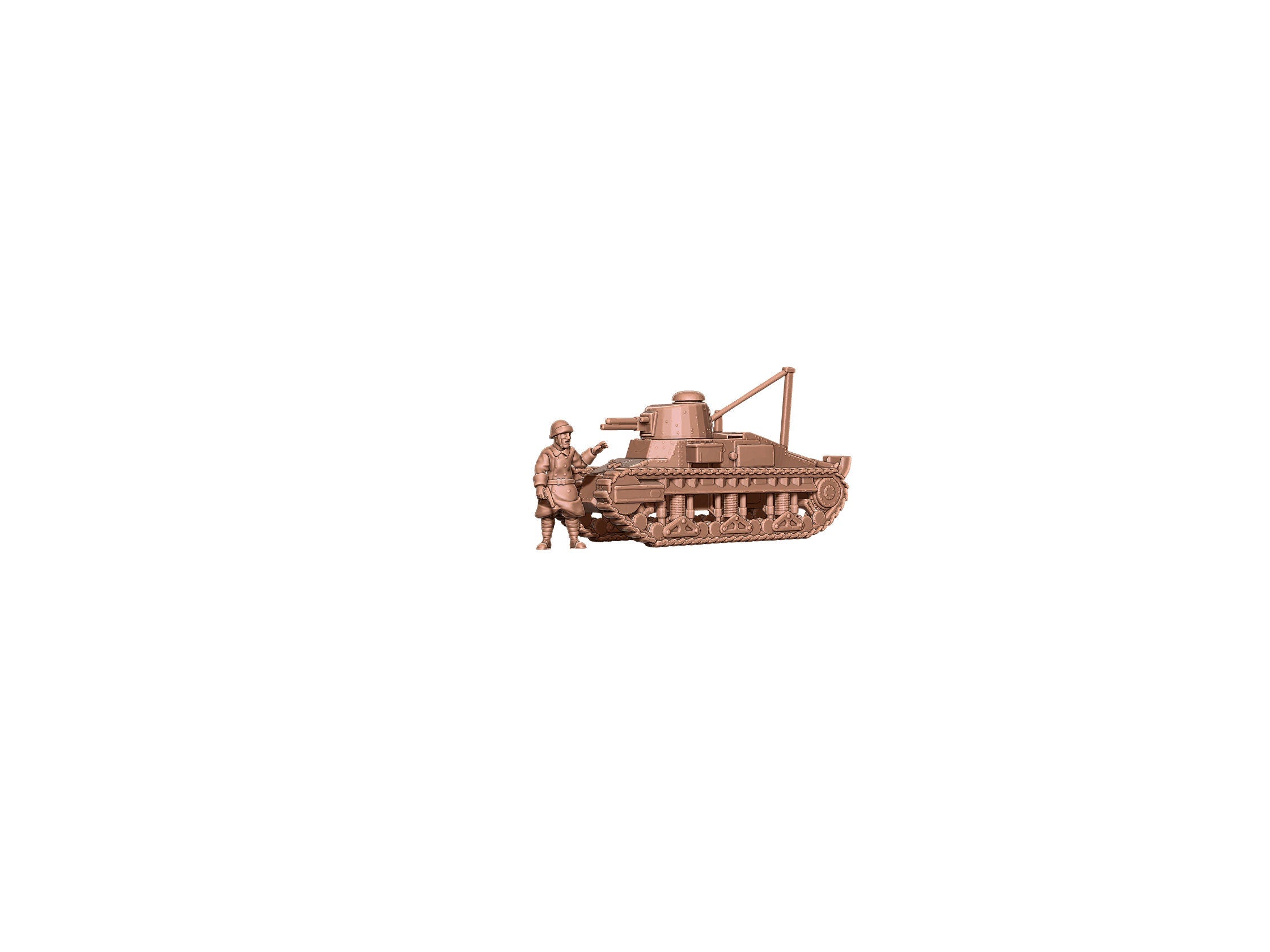D1 Tank - French Army - Great for Table Top War Games and Dioramas - Resin 28mm - Eskice Miniature