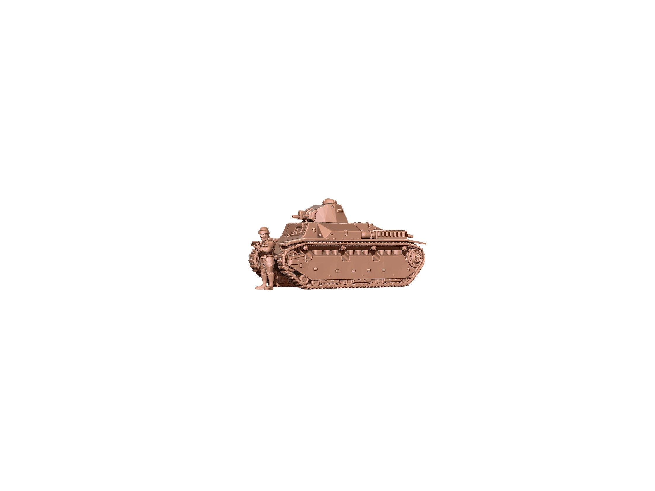 D2 Tank - French Army - Great for Table Top War Games and Dioramas - Resin 28mm - Eskice Miniature
