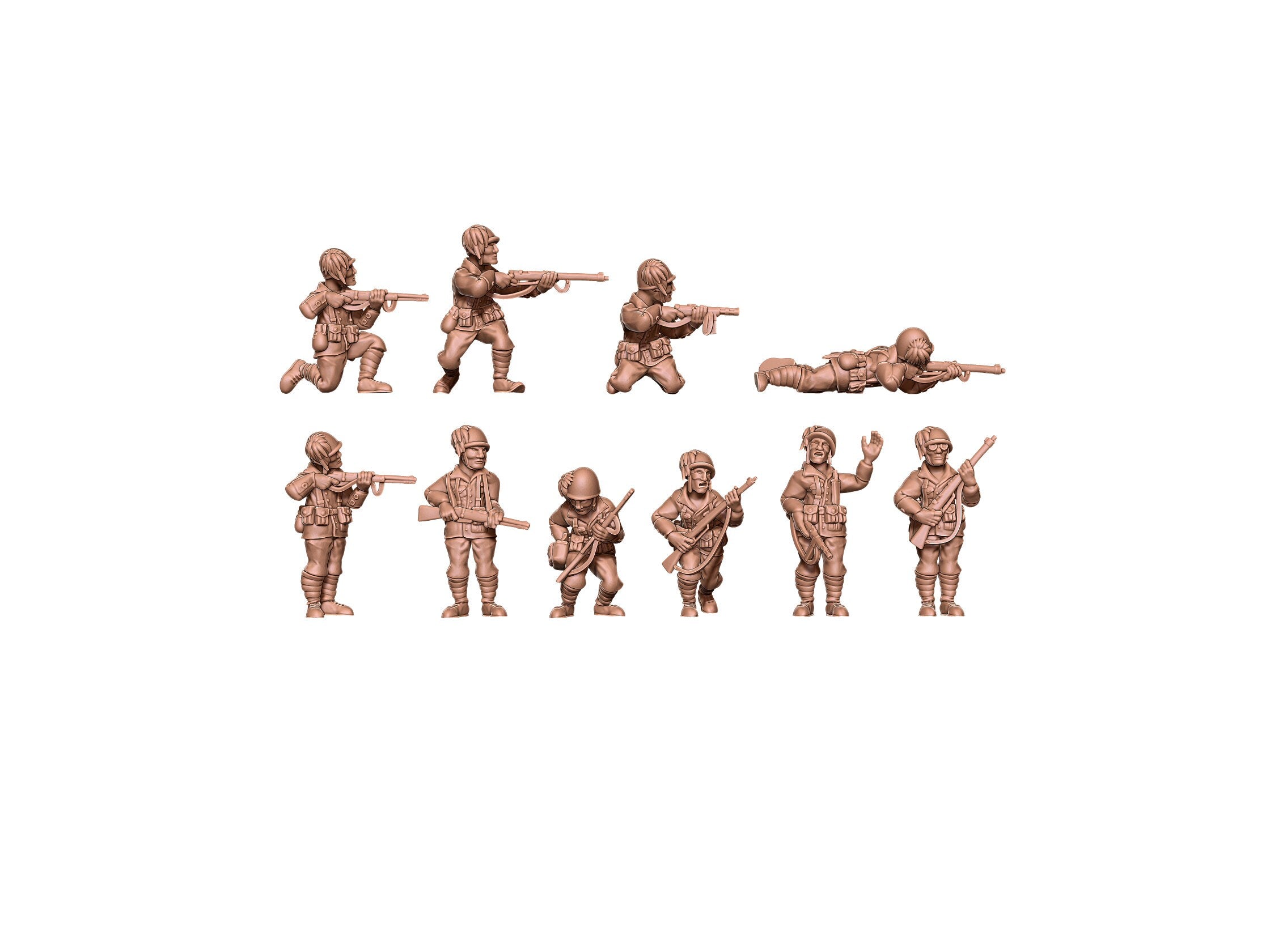 Infantry Bersaglieri - 10 mini Set - Italian Army - Great for Table Top War Games and Dioramas - Resin 28mm - Eskice Miniature