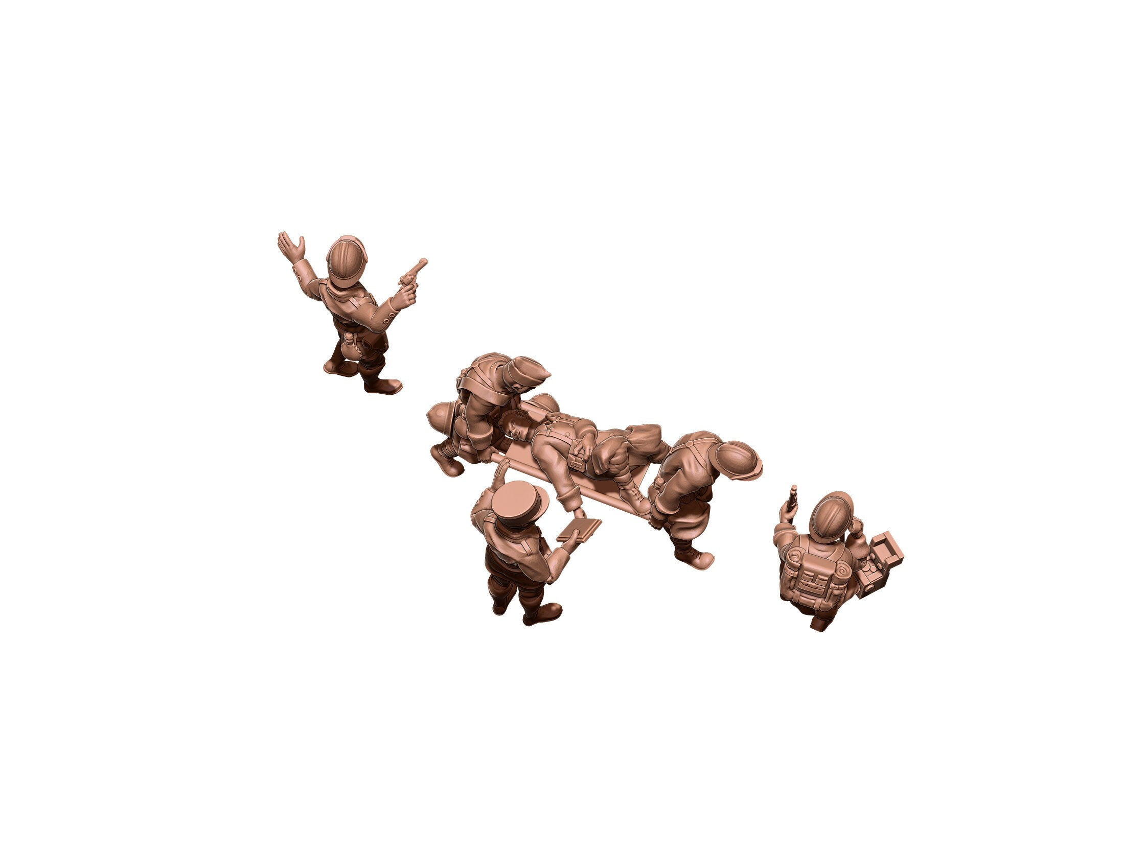 Headquarters - 5 minis - French Army - Great for Table Top War Games and Dioramas - Resin 28mm - Eskice Miniature