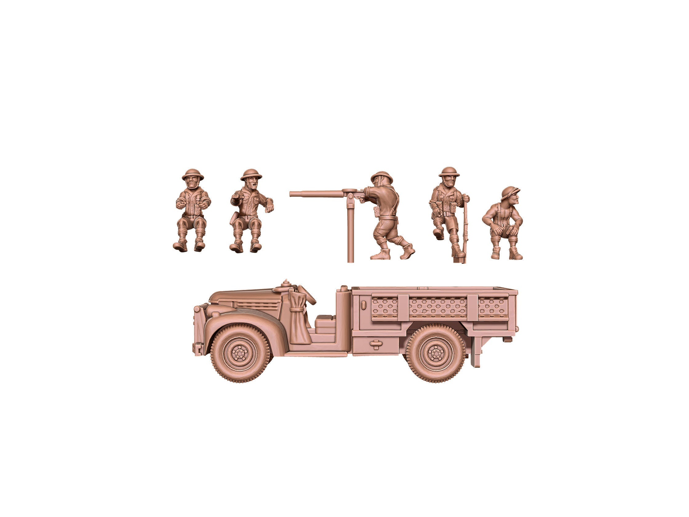 LRDG Chevrolet Africa Front Set - British Army - Great for Table Top War Games and Dioramas - Resin 28mm - Eskice Miniature