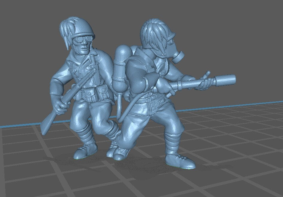 Support Infantry - Italian Army - Great for Table Top War Games and Dioramas - Resin 28mm - Eskice Miniature