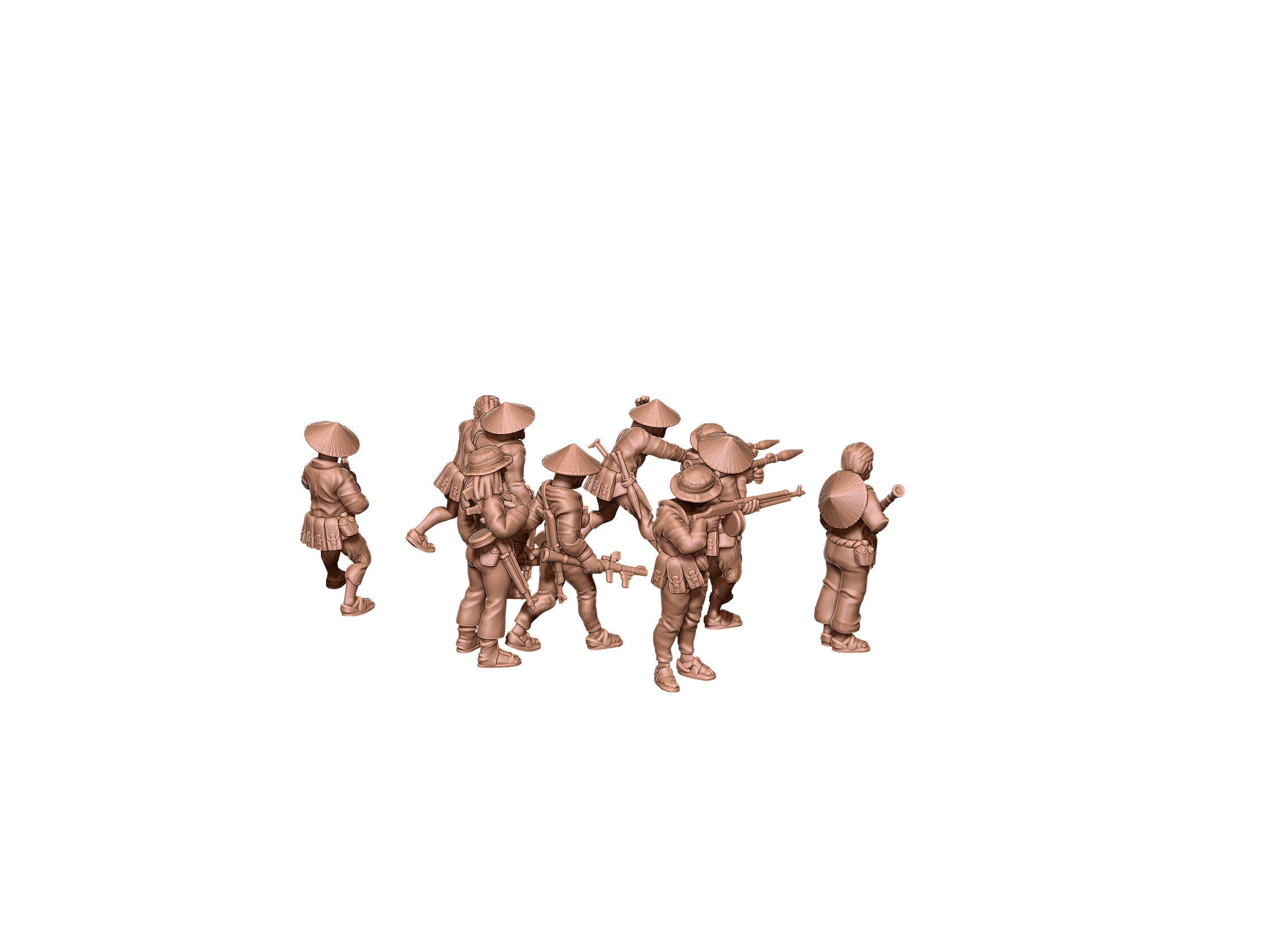Vietcong - Vietnam Army - 9 minis - Great for Table Top War Games and Dioramas - Resin 28mm - Eskice Miniature