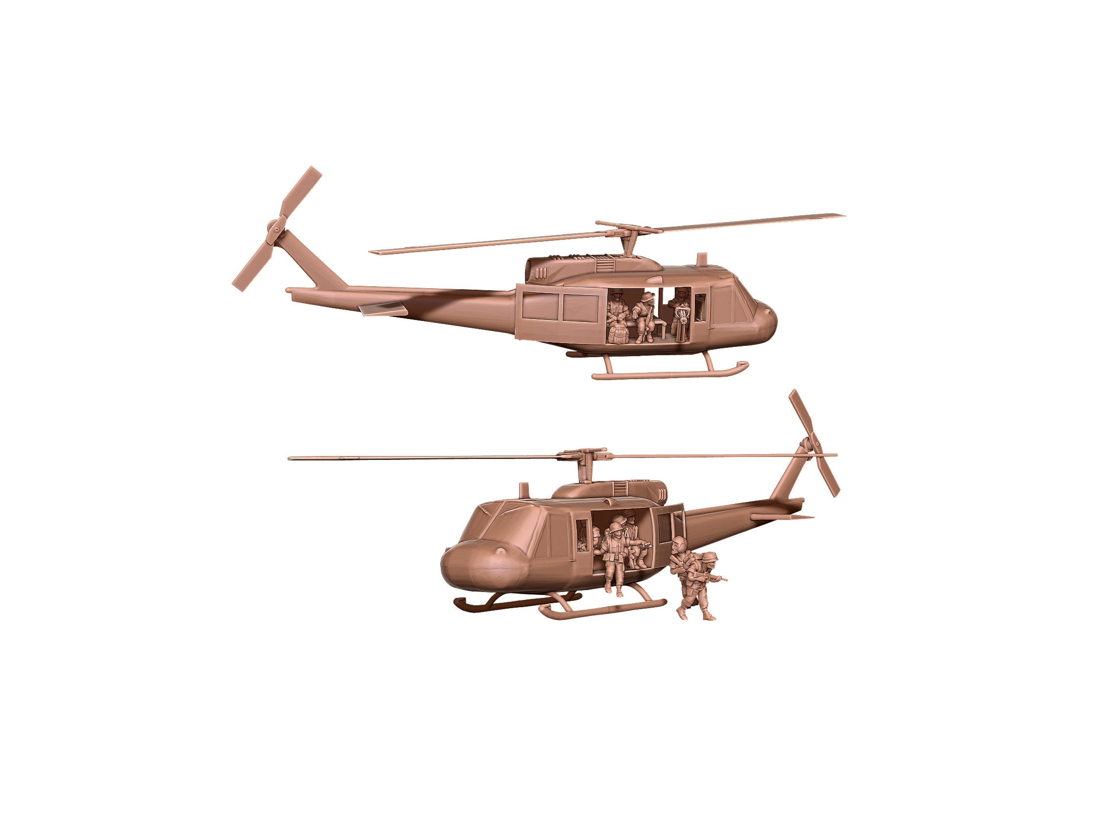 Huey Helicopter - Vietnam - 10 minis - USMC - Great for Table Top War Games and Dioramas - Resin 28mm - Eskice Miniature