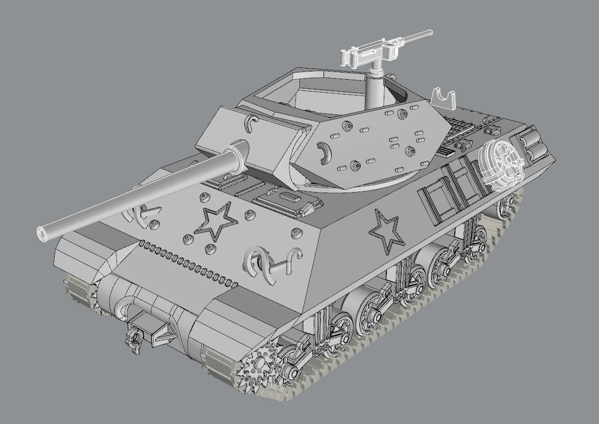 M10 GMC - Wolverine - Lend-Lease Models - US Army -Great for Table Top War Games and Dioramas -Resin - 28 mm scale - wargame3d