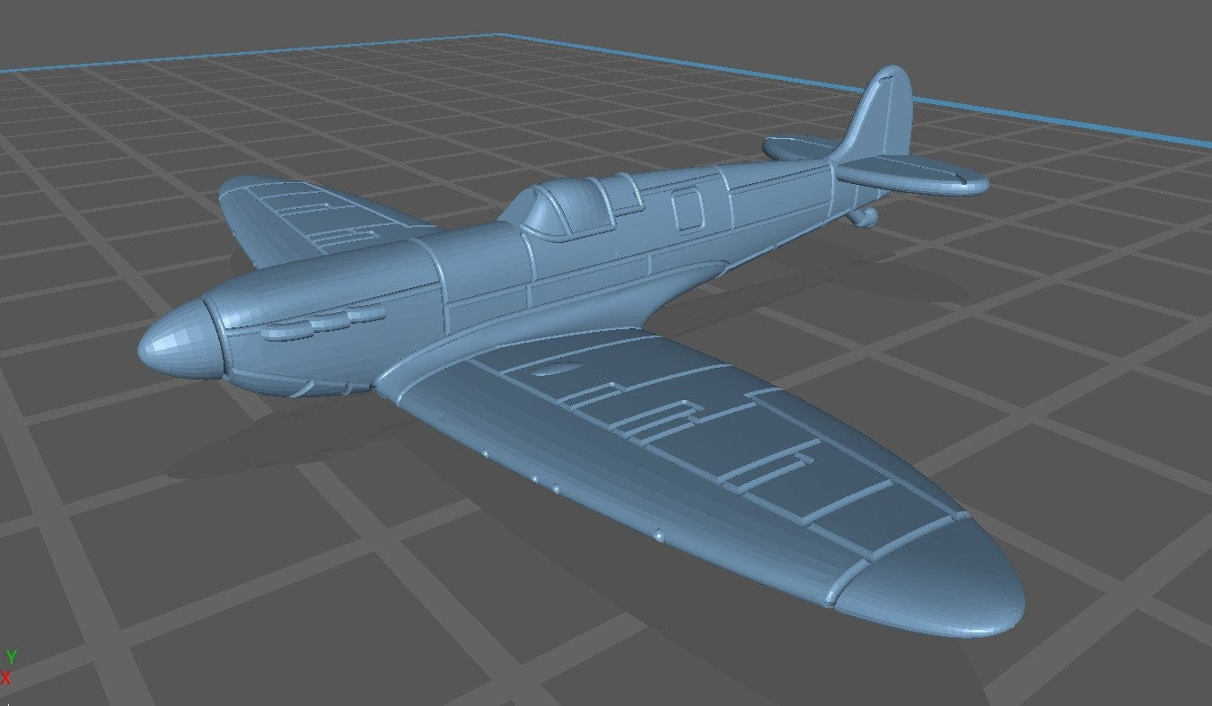 Spitfire MK1 - UK Air - 1:200 Scale - Great for Table Top War Games and Dioramas - Resin - wargame3d