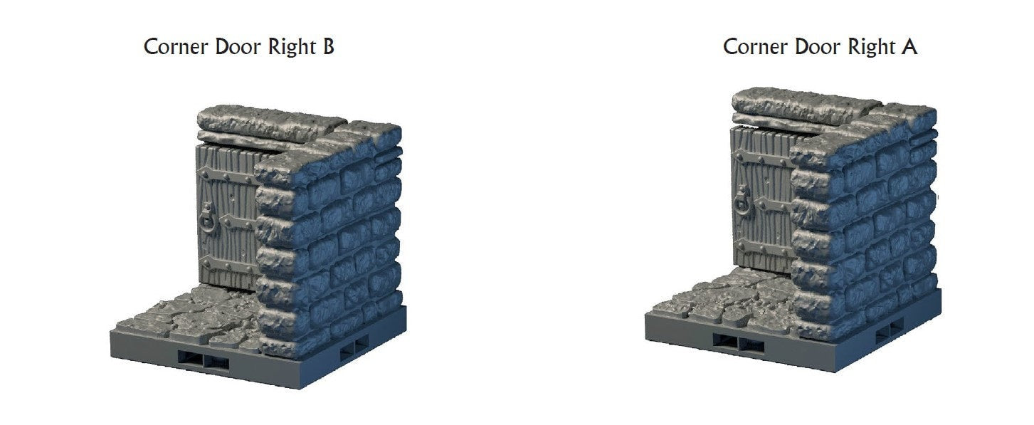 Openable Door Tiles - Lost Dungeons - DragonLock - DND - Pathfinder - RPG - Dungeon & Dragons - 28 mm/ 1" - Terrain - Fat Dragon Games