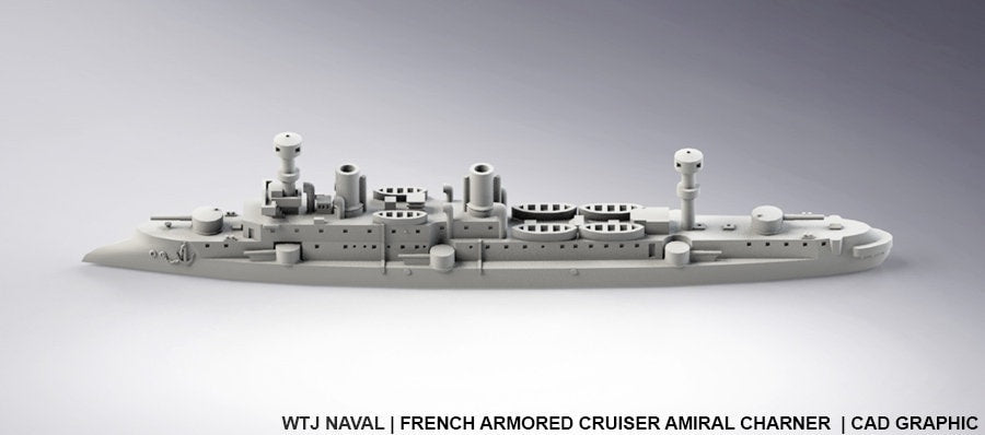 Amiral Charner - French Navy - Pre Dreadnought Era - Wargaming - Axis and Allies - Naval Miniature - Warships