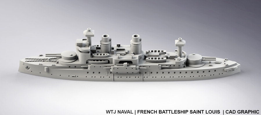 Saint Louis - French Navy - Pre Dreadnought Era - Wargaming - Axis and Allies - Naval Miniature - Warships