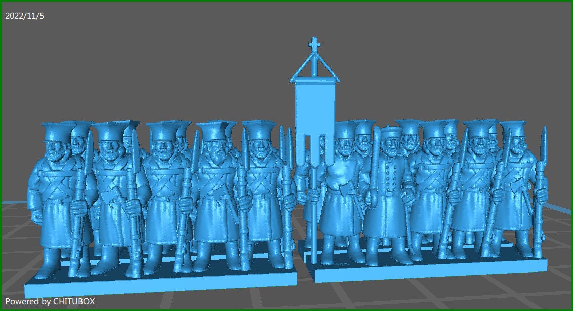 Russian Opolchenie with Czapka - 6 Strips - Great for Table Top War Games And Dioramas - Historical Wargaming - Resin Epic 15 mm Miniatures
