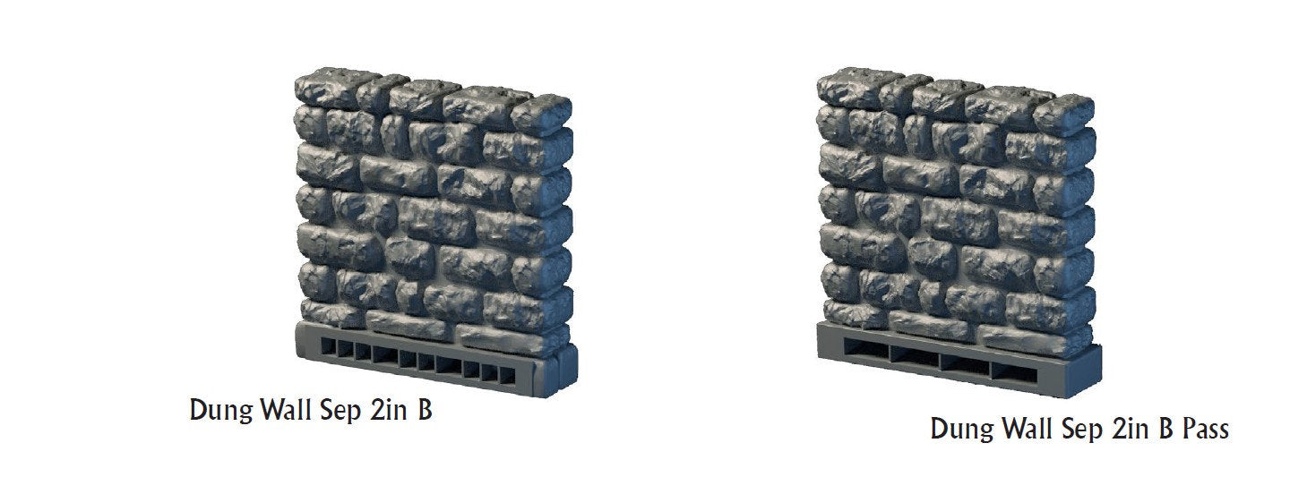 Lost Dungeons - Separate Wall Tiles- DragonLock - DND - Pathfinder - RPG - Dungeon & Dragons - 28 mm/ 1" - Terrain - Fat Dragon Games