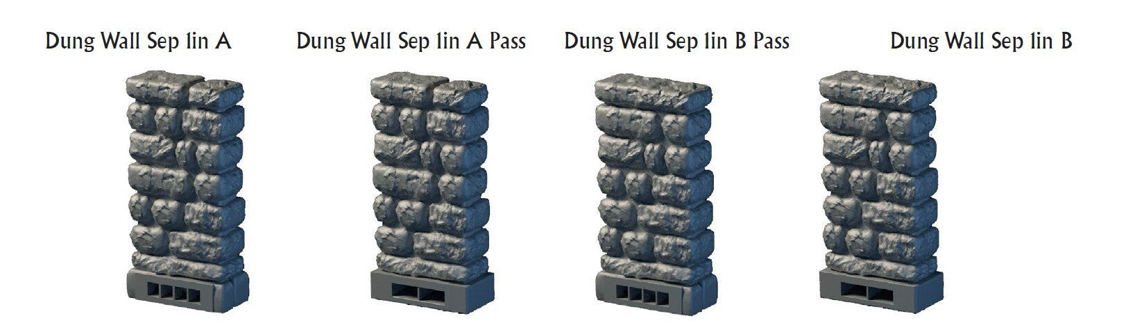 Lost Dungeons - Separate Wall Tiles- DragonLock - DND - Pathfinder - RPG - Dungeon & Dragons - 28 mm/ 1" - Terrain - Fat Dragon Games