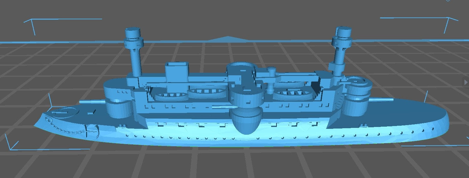 Hoche - French Navy - Pre Dreadnought Era - Wargaming - Axis and Allies - Naval Miniature - Warships