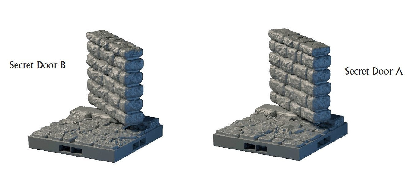 Secret Door Tile - Lost Dungeons - DragonLock - DND - Pathfinder - RPG - Dungeon & Dragons - 28 mm/ 1" - Terrain - Fat Dragon Games
