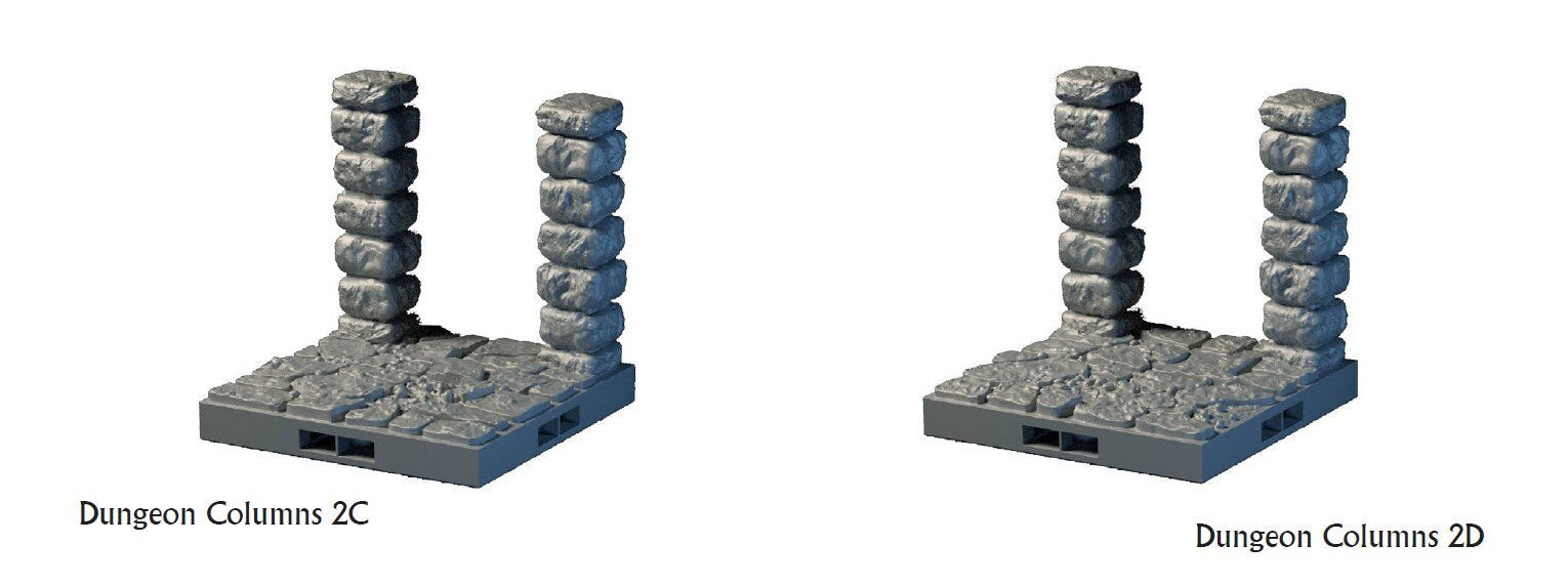 Column Tiles - Lost Dungeons - DragonLock - DND - Pathfinder - RPG - Dungeon & Dragons - 28 mm/ 1" - Terrain - Fat Dragon Games