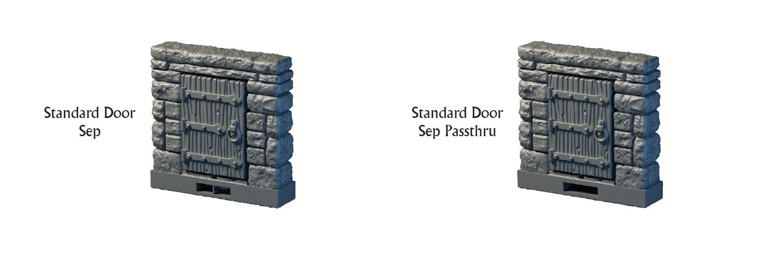 Openable Door Tiles - Lost Dungeons - DragonLock - DND - Pathfinder - RPG - Dungeon & Dragons - 28 mm/ 1" - Terrain - Fat Dragon Games