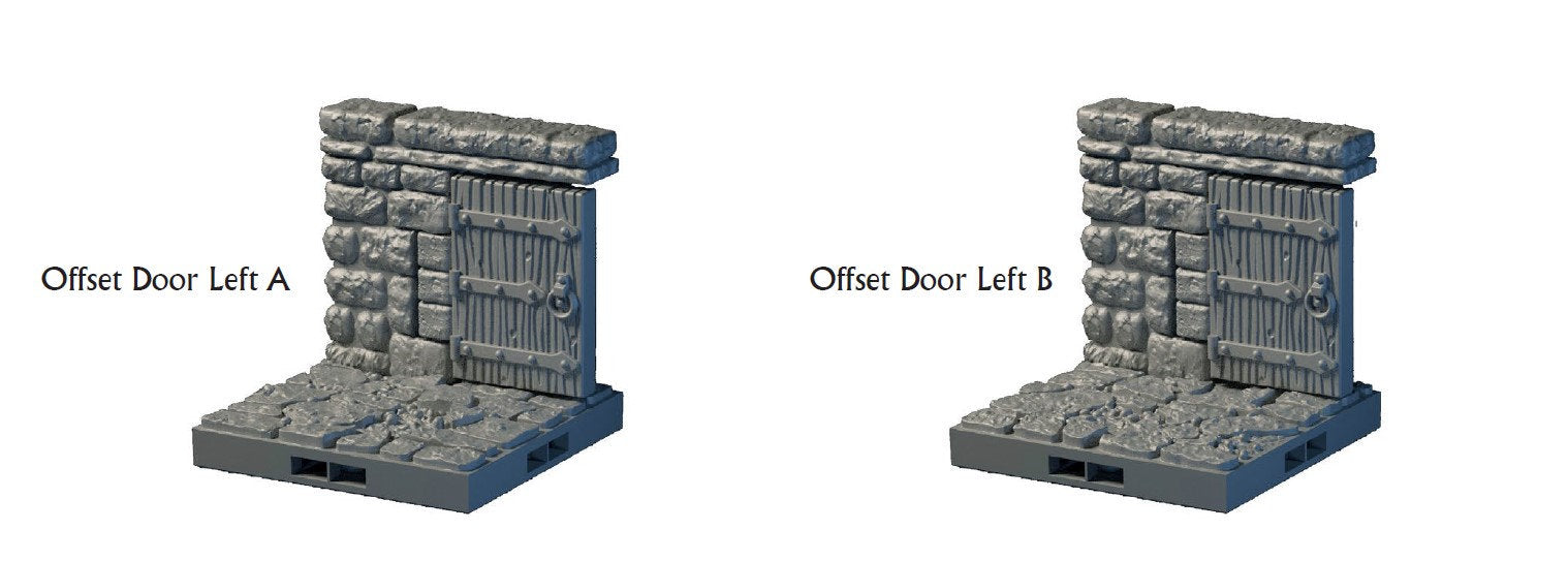 Openable Door Tiles - Lost Dungeons - DragonLock - DND - Pathfinder - RPG - Dungeon & Dragons - 28 mm/ 1" - Terrain - Fat Dragon Games